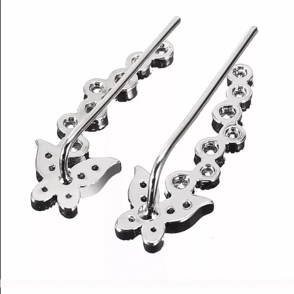 Crystal Butterfly Ear Cuff Earrings - Picture 3 of 5